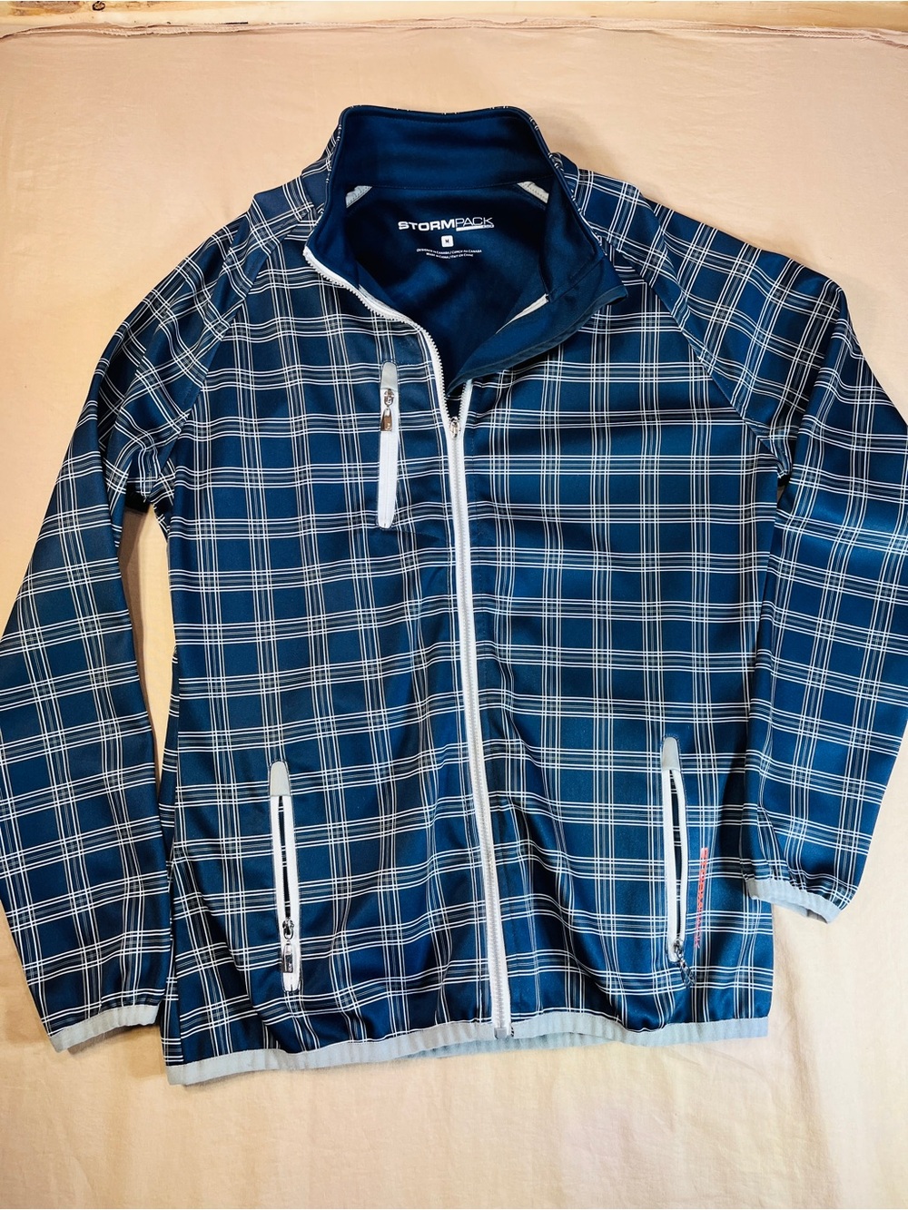 Stormpack Women’s Medium Navy Plaid Lightweight Jacket